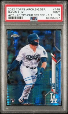 2022 Topps Archives Signatures Series Autograph Gavin Lux Auto 1/1 PSA 9 - Image 1 of 2