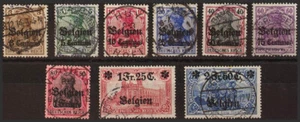 Belgium. German Occupation. Used Yvert 1/9. 1914. Complete Series. MAGNIFICENT. - Picture 1 of 1
