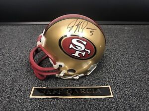 Jeff Garcia Signed San Francisco 49ers Mini Helmet & Nameplate, 4x Pro Bowl, COA