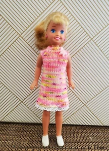 1:6 scale doll clothes fit 8.5" Stacie doll handmade (hand knitted) dress - Picture 1 of 5