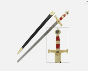 King Solomon Medieval Templar Crusader Replica Greatsword, 48" Length, 37" Blade - Picture 1 of 4