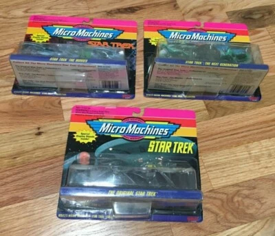 Винтажный 1993 GALOOB микро машины Star Trek коллекции #1-3 новый запечатанный лот из 3 - Изображение 1 из 4