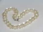 Vintage Lucite Pearl Necklace Jewelry Encompassed Bead Designer  (430p)