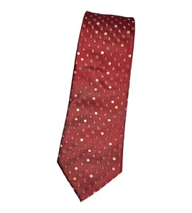 TRUSSARDI Silk Tie ITALY Red Brand Letters W:3.7" EUC - Picture 1 of 3