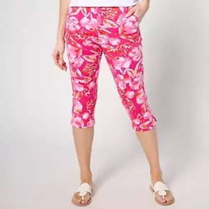 Belle Kim Gravel Perfect Pique Fresh Picked Capri Petite Malibu Pink Size 1X - Picture 1 of 5