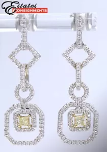 Coppia Orecchini a Goccia Diamanti, Oro Bianco 18K - Foto 1 di 10