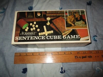 VINTAGE SCRABBLE SENTENCE CUBE GAME - 1971 by Selchow & Righter COMPLETE! NICE! - Image 1 of 3