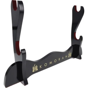 Komoran Two-Sword Stand Holds Two Swords Black-Finish Wooden 15.5 Inches Overall - Picture 1 of 3