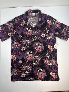 NEW Marvel Venom Button Up Hawaiian Shirt Mens Size Small Short Sleeves Purple - Picture 1 of 6