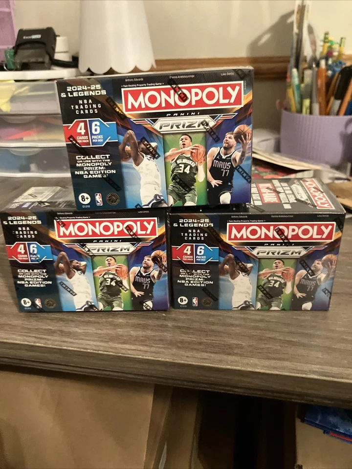 2024 - 25 帕尼尼 Prizm 大富翁 NBA 篮球爆破盒 3 件装密封 — 第 1/1 张图片
