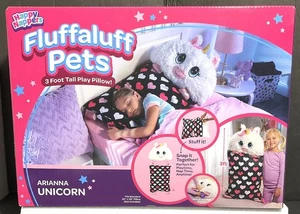 Happy Nappers Fluffaluff Pets Arianna Unicorn 3 Foot Play Pillow Case - NEW - Picture 1 of 7