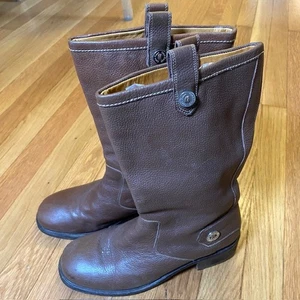 Cole Haan Womens Size 9.5 Brown Leather Low Block Heel Mid Calf Boots - Picture 1 of 10