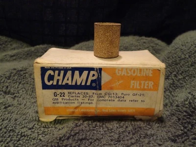 GASOLINE NEW VINTAGE FUEL FILTER ORIGINAL PARTS CHAMP G-22 METAL FAST FREE SHIP Foto 1 de 4