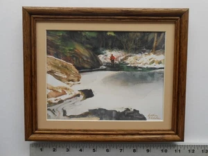 Arthur Shilstone FISHING AN ICY GLEN 8x10 gerahmt 2.1 709 - Bild 1 von 10
