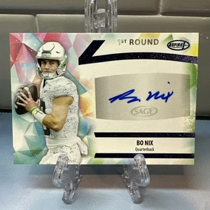 2024 Sage Aspire Autograph Blue Foil Bo Nix Auto Denver Broncos #ASP-BN Broncos - Picture 1 of 6