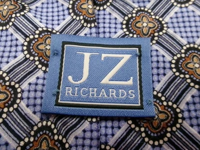JZ RICHARDS 🔥 ESTAMPADO AZUL Y BEIGE== CORBATA CUELLO 3 1/4" ANCHO/SEDA Foto 1 de 4