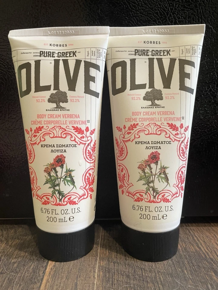 Lot of 2 Korres PURE GREEK Verbena BODY CREAM Lotion 6.76 oz - Image 1 of 2