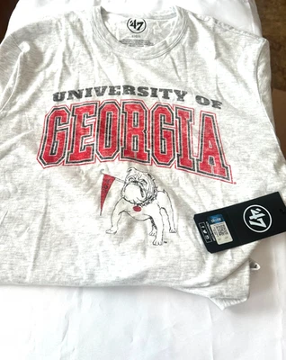 Georgia Bulldogs Shirt Mens Relay Gray College Tee '47 Brand NCAA Sports LG NWT - Image 1 of 3