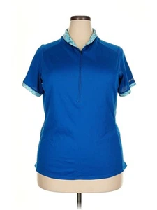 Moving Comfort Women Blue Short Sleeve Polo 2X Plus - Picture 1 of 4