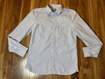 Camisa Diesel Para Hombres M Azul Calce Ajustado Botones Amplificado Esterotipo Retro Foto 1 de 4