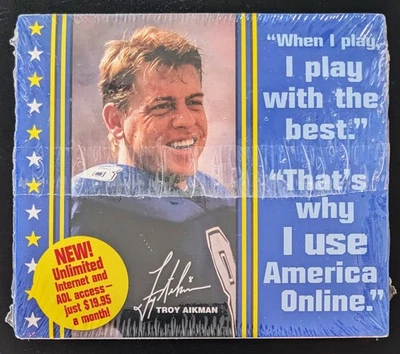 RARE America Online Collectible V3.0 Floppy Disk Vintage AOL - TROY AIKMAN 1996! - Image 1 of 3