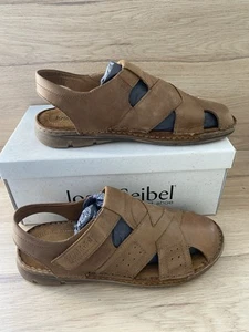 josef seibel 16708 66 350 john 08 Crazy Horse Castagne Leather Sandals size 8 - Picture 1 of 10