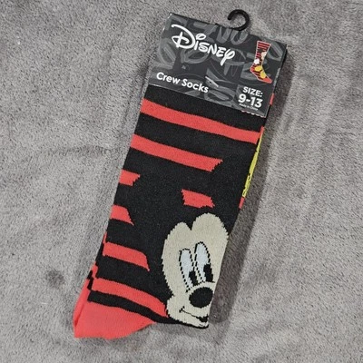 Disney Mickey Mouse Crew Calcetín 1 Par Talla 9-13 Divertido Novedad NUEVO Foto 1 de 4