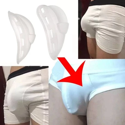 Mens Bulge Package Enhancer Cup Pouch Silicone Pad Insert Swimwear Underwear - Image 1 of 4