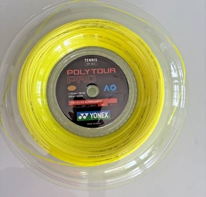 Yonex PolyTour Pro 16LGA Soft Tennis String Reel Used Once Yellow Polyester - Picture 1 of 6