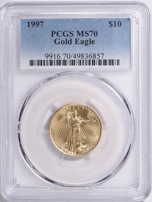 1997 $10 Gold American Eagle 1/4 Oz PCGS MS 70 - Image 1 of 4