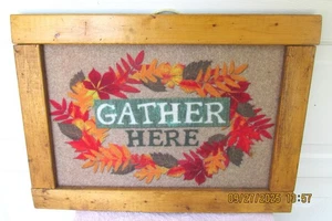 Thanksgiving Gather Here Fall Doormat in Frame Fall Decor - Picture 1 of 6