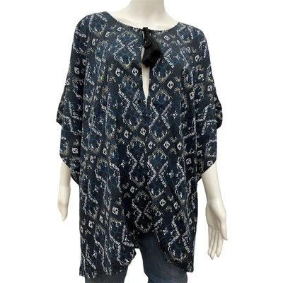 Kimono para mujer Canyon Sky con borla frontal con corbata en azul marino, talla única Foto 1 de 4