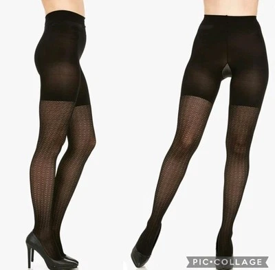 NUEVO CON ETIQUETAS Medias Spanx Texturizadas de Encaje Negro Wishbone Talla 3 Love Your Assets Foto 1 de 4