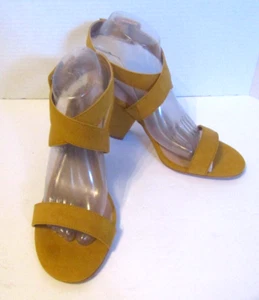 Torrid Sandals Mustard Brown Wrap Cone Heels Faux Suede NWT Womens Size 9W - Picture 1 of 9