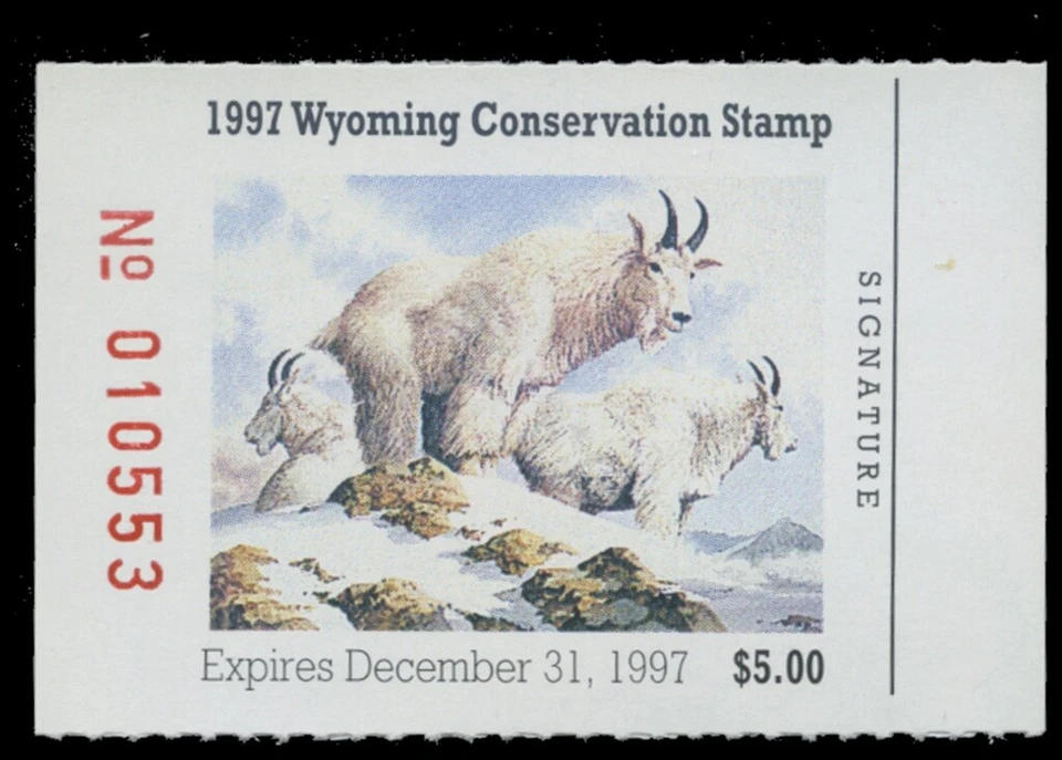 1997  Wyoming State Duck Stamp Mint Never Hinged. Original Gum  - Image 1 of 1