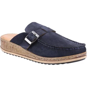 Ladies Summer Hush Puppies Sorcha Mule Navy Leather Female Sandal - Picture 1 of 4