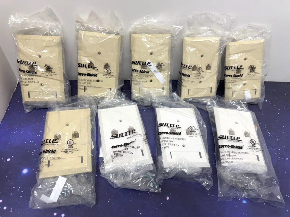 Lote de 9 tomas de pared para teléfono dúplex de 2 líneas Suttle Corro-shield RJ-11C Foto 1 de 4