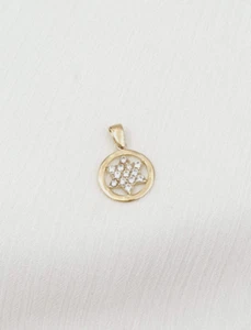 Vintage 14K Gelbgold David Stern Anhänger cz Kristalle jüdisch Judaica Schmuck - Bild 1 von 10
