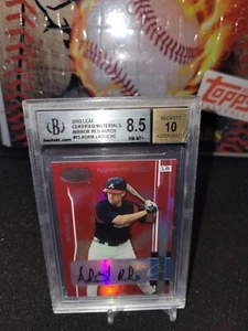 2003 Leaf Certified Materials Mirror Red Signatures /100 Adam LaRoche BGS 8.5 - Picture 1 of 2