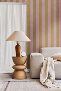 Vliestapete Streifen Muster Modern Textiloptik Rosa Grün 78226-1 (3,47€/1qm) - Bild 1 von 5