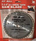 New 7-1/4" 40 Tooth 5/8" Carbide Tipped Circular Saw Blade Resharpable Pit Bull