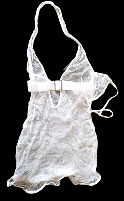 Vestido halter de red con cinturón lencería fantasía talla única con tanga en G Foto 1 de 2