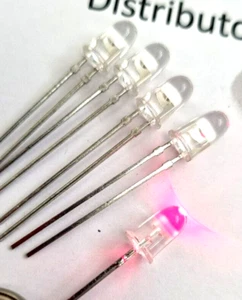 HLMP8102    Pack of 5          UNTINTED CLEAR LENS  ULTRA BRIGHT   LIGHTS  (RED) - Picture 1 of 3