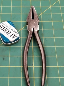 VintageC.R. LAURENCE CRL 8" Flare Jaw Glass Pliers 1" Wide Straight Jaw England - Picture 1 of 13