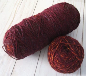 Mill Ends Yarn, Fashion Yarn Burgundy mix - Picture 1 of 2