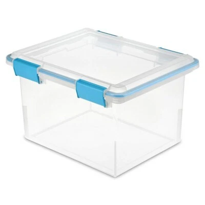 Caja de almacenamiento Sterilite 19334304 32 cuartos 30 litros, junta de pestillos, paquete de 4 Foto 1 de 3
