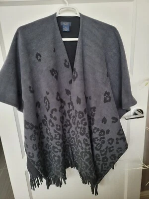 Серый леопард печать теплый шаль надежном плащ один размер - Изображение 1 из 4