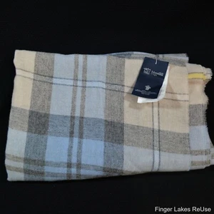 Johnston's of Elgin 100% Kaschmir Schal hellbraun/creme kariert - Bild 1 von 5