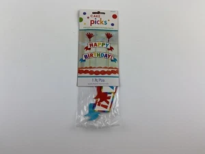 happy birthday cake picks cake topper rainbow color - Picture 1 of 3