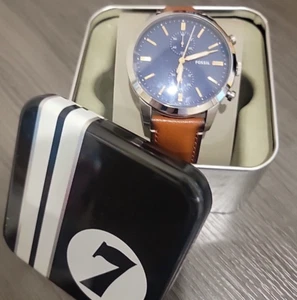 Fossil Men's Townsman Quartz Stainless Steel & Leather Chronograph Watch FS5279 - Picture 1 of 10
